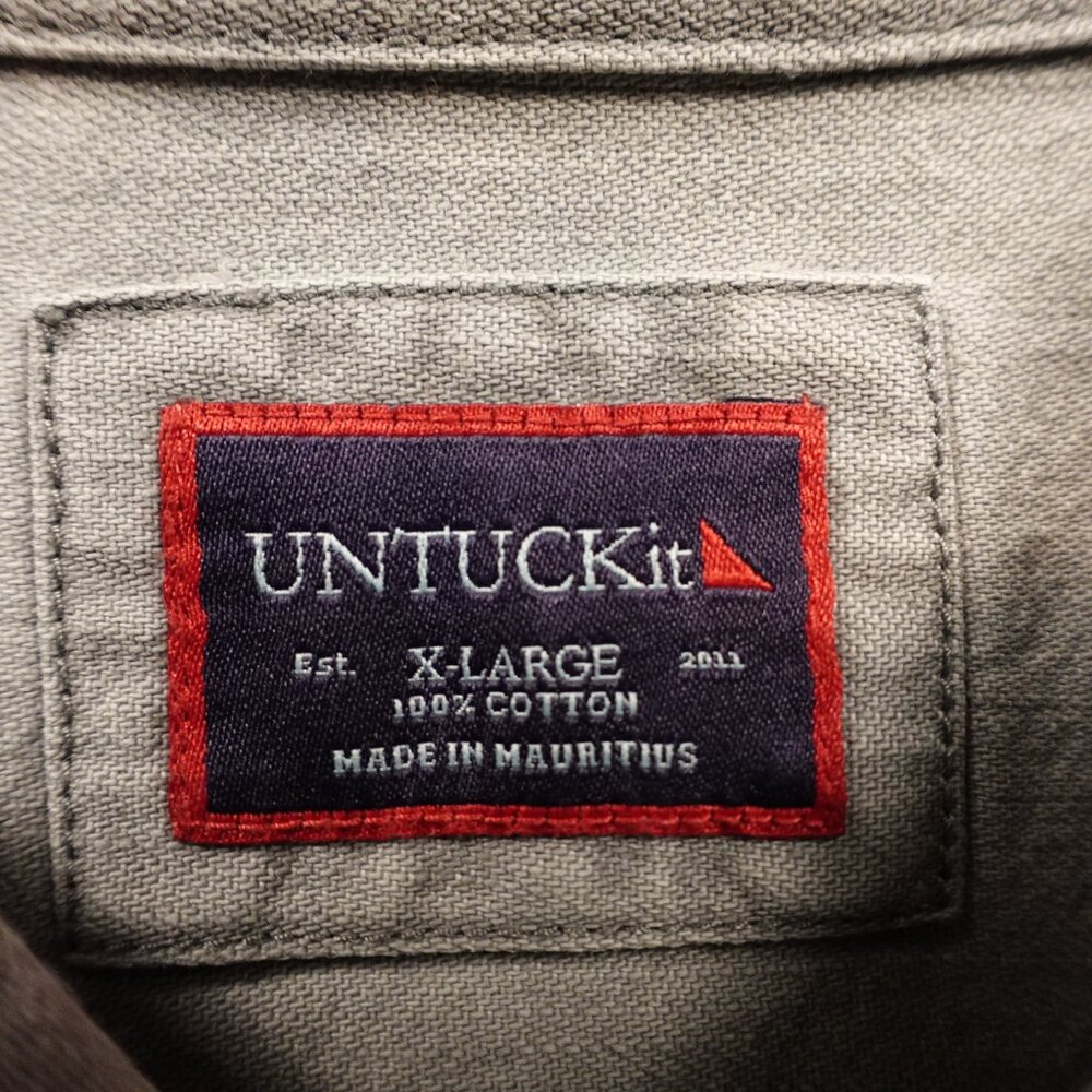 UNTUCKit Button Up‎ Shirt Men’s XL Gray Utility Workwear Cotton Casual - Picture 2 of 7